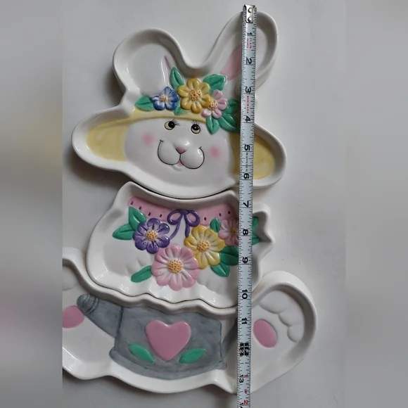 Vintage* Easter Rabbit 3-Section Ceramic Serving Plate - Picture 8 of 9